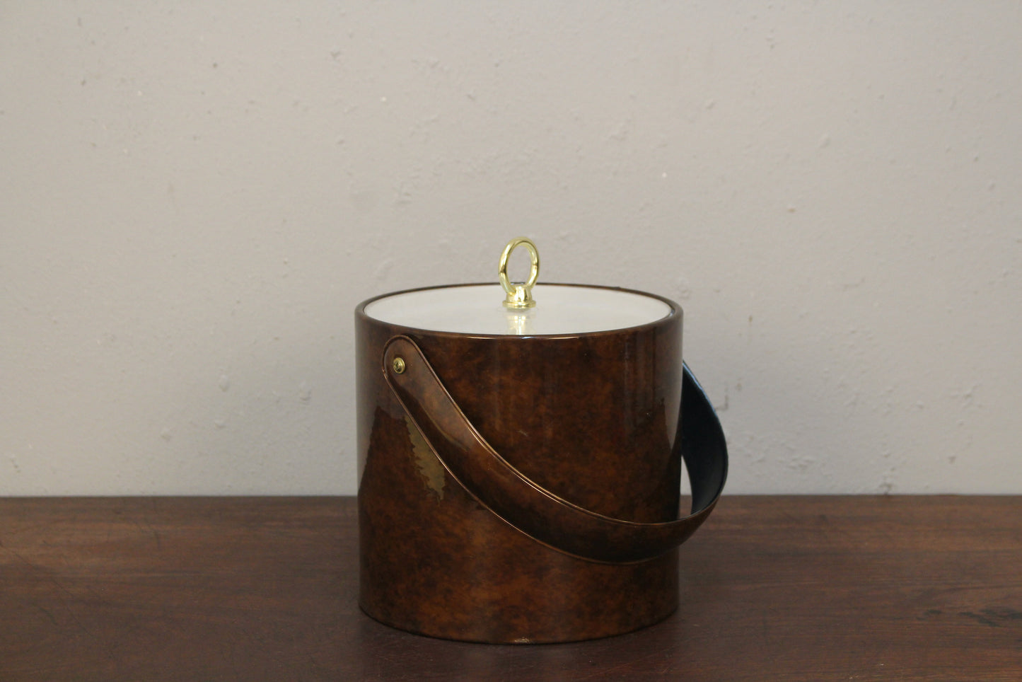 Mid Century Tortoiseshell Vinyl Ice Bucket