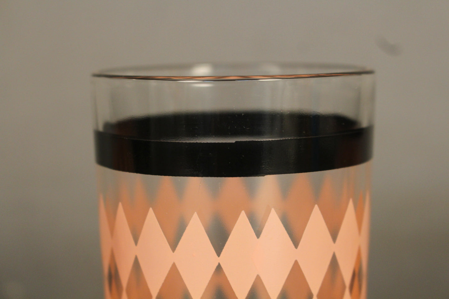 Set of 6 Pink & Black Harlequin Glasses