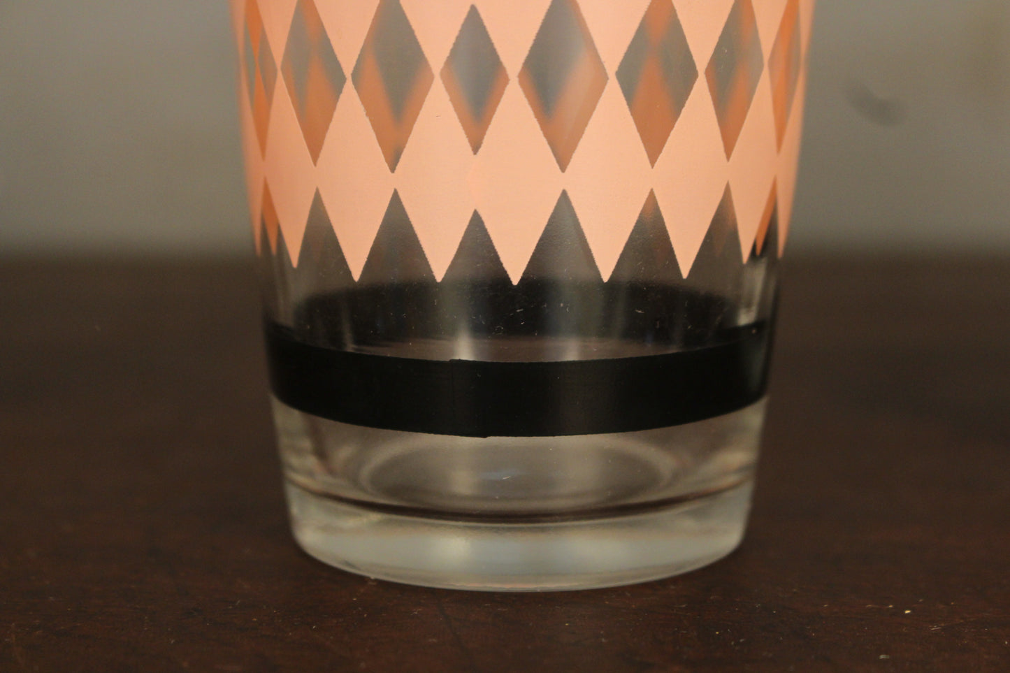 Set of 6 Pink & Black Harlequin Glasses