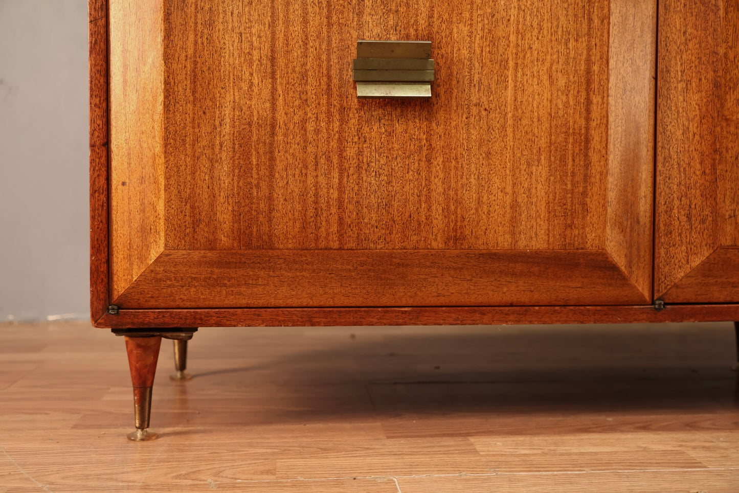 Large Mid Century Drop-Front Bar Cabinet