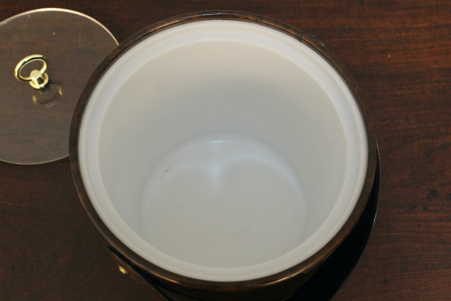 Mid Century Tortoiseshell Vinyl Ice Bucket