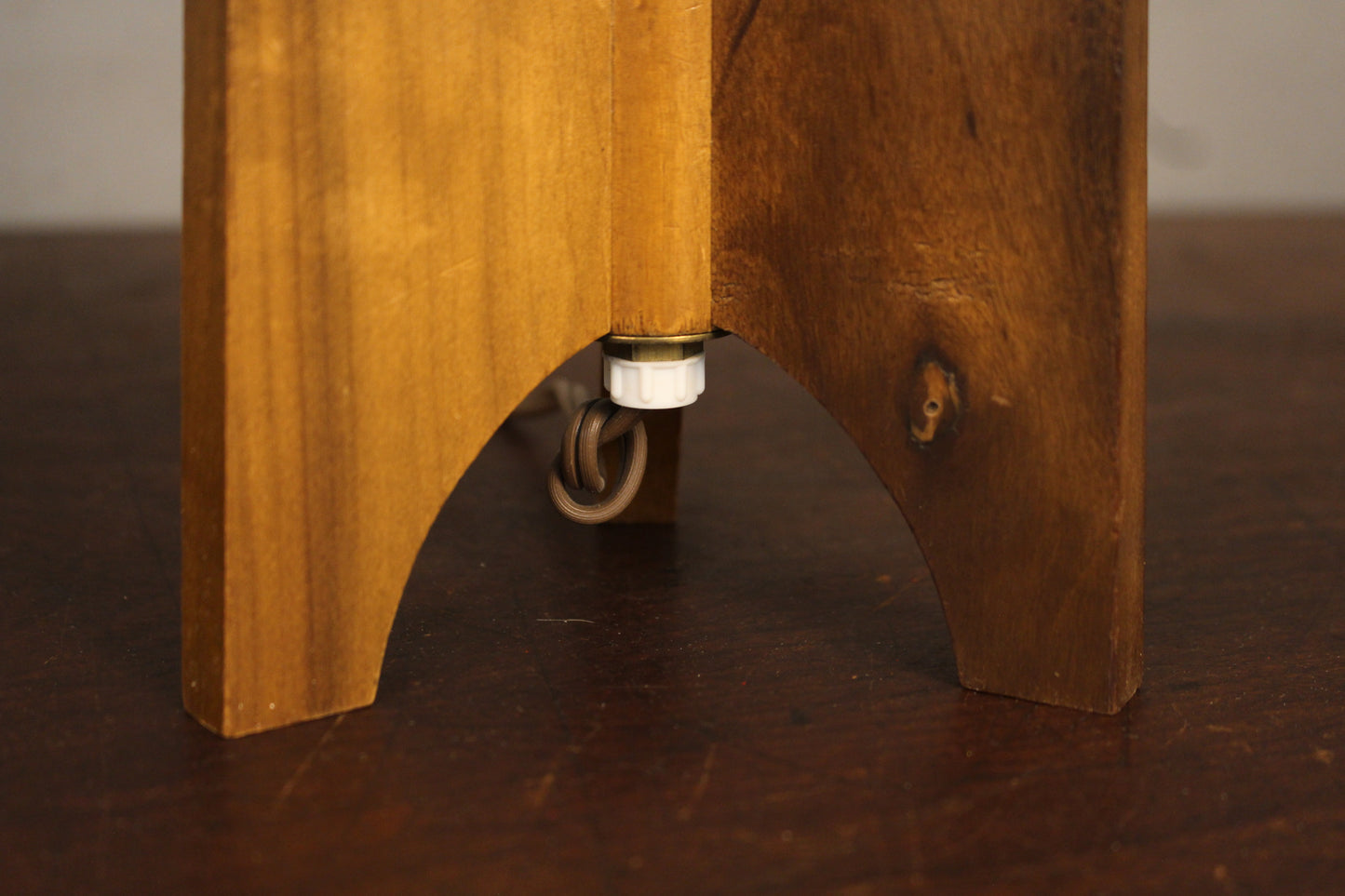 Small Walnut & Glass Accent Lamp