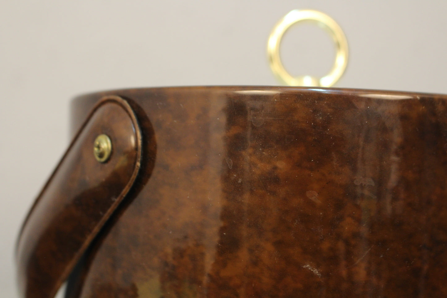 Mid Century Tortoiseshell Vinyl Ice Bucket