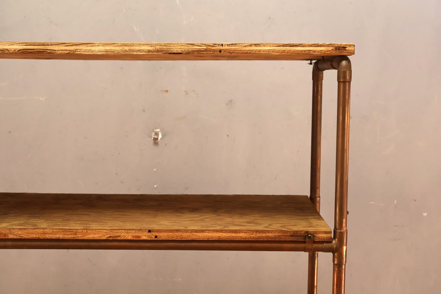 Tall Copper Pipe & Plywood 4-Tier Shelf