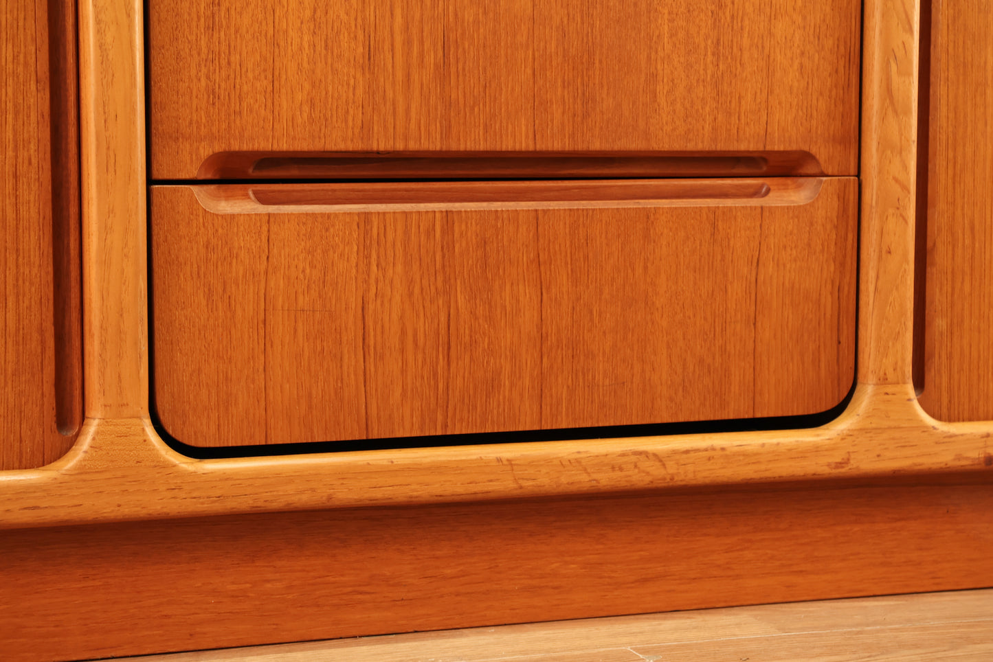 Large Danish Teak Tambour-Door Credenza
