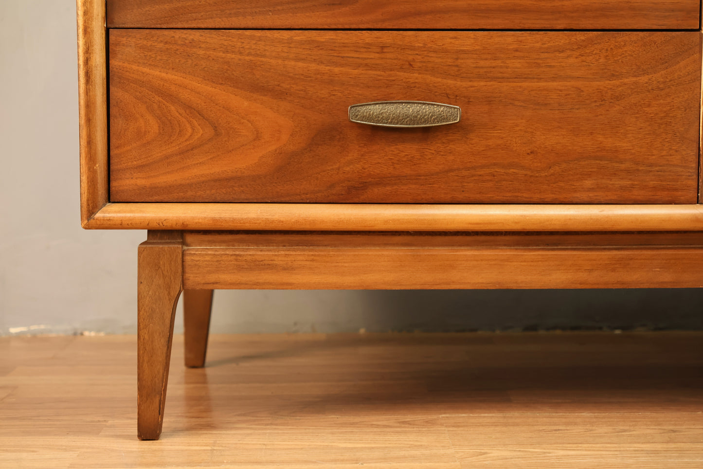 Mid Century Walnut 9-Drawer Credenza