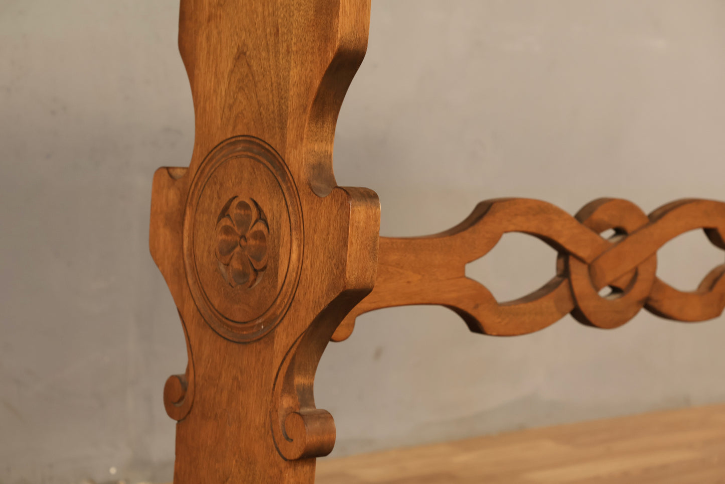 Carved Trestle Console Table - ONLINE ONLY
