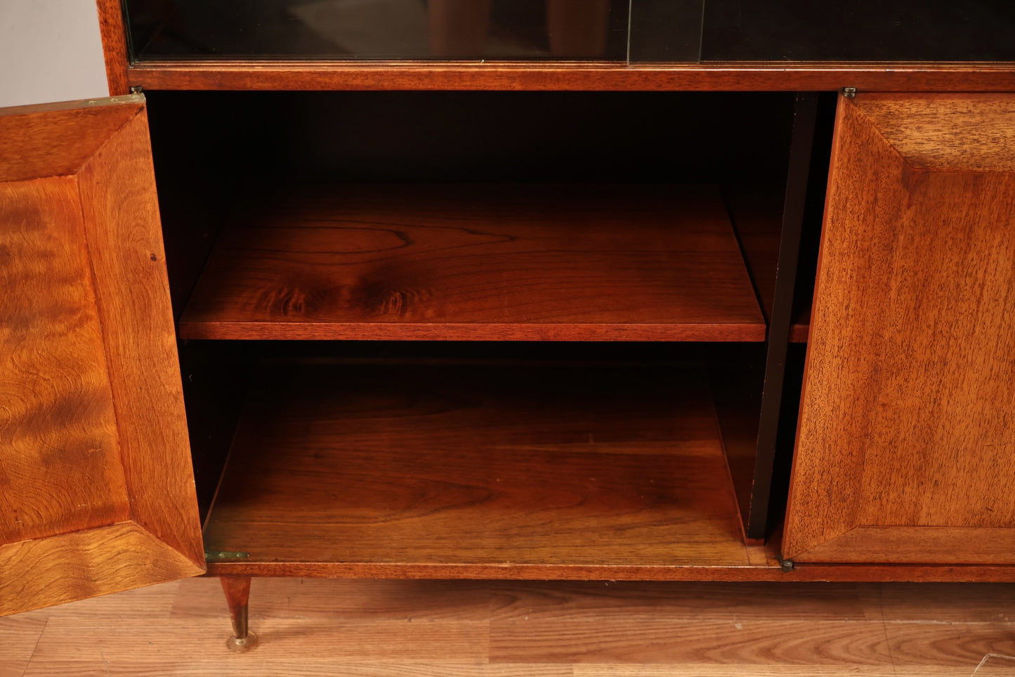Large Mid Century Drop-Front Bar Cabinet