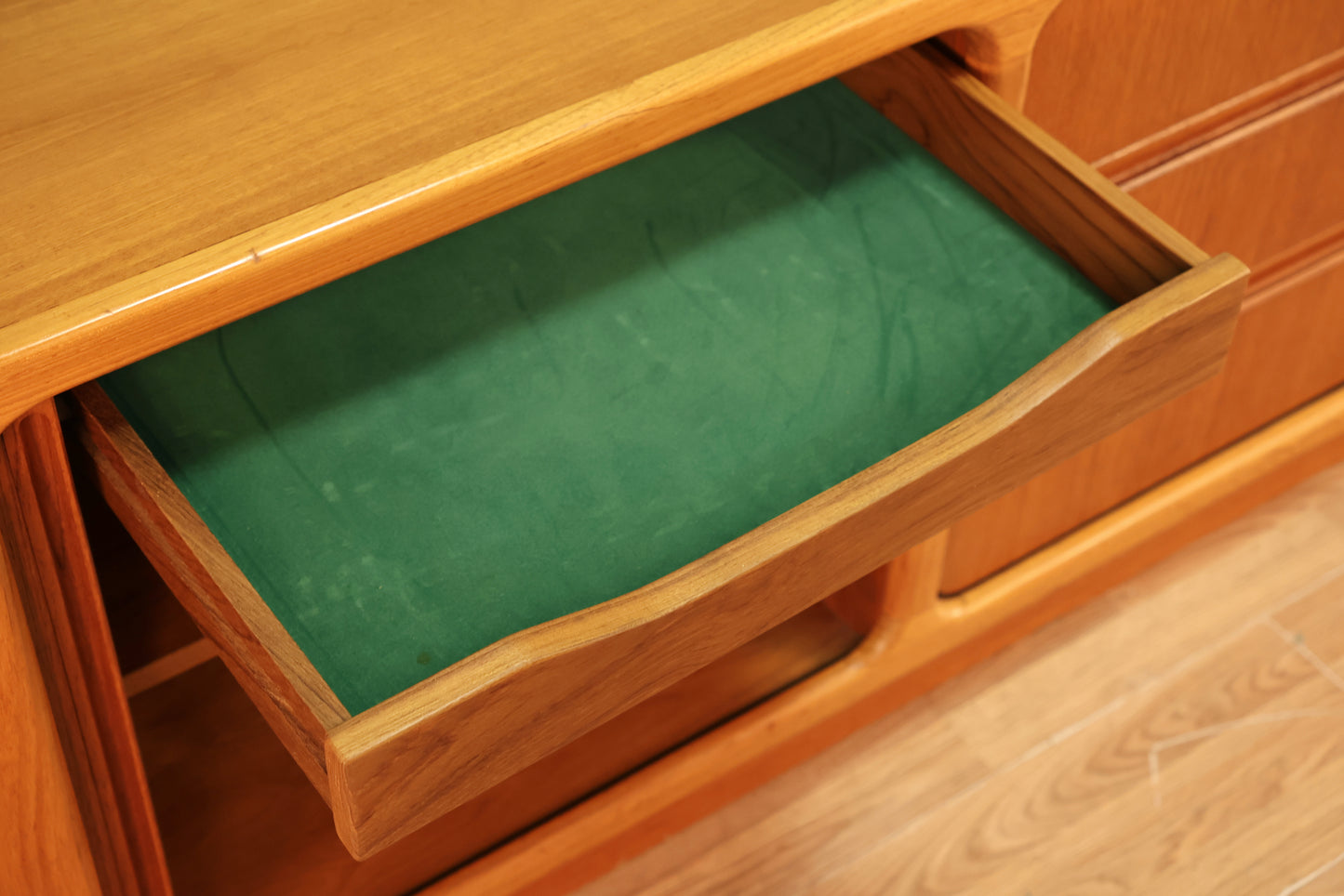 Large Danish Teak Tambour-Door Credenza