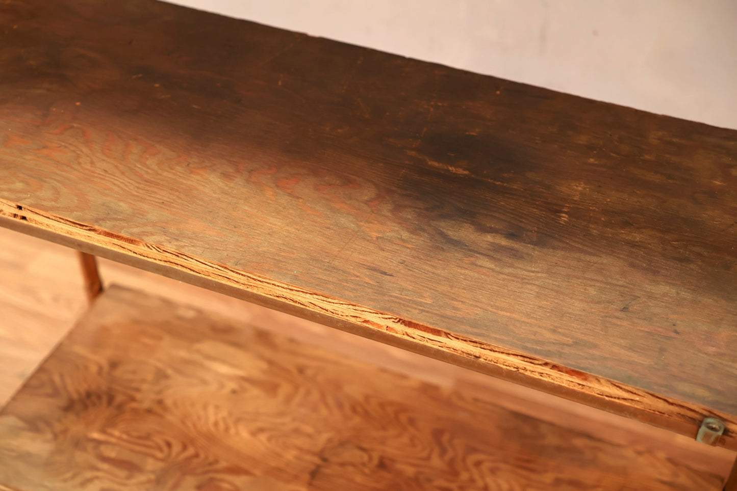 Tall Copper Pipe & Plywood 4-Tier Shelf