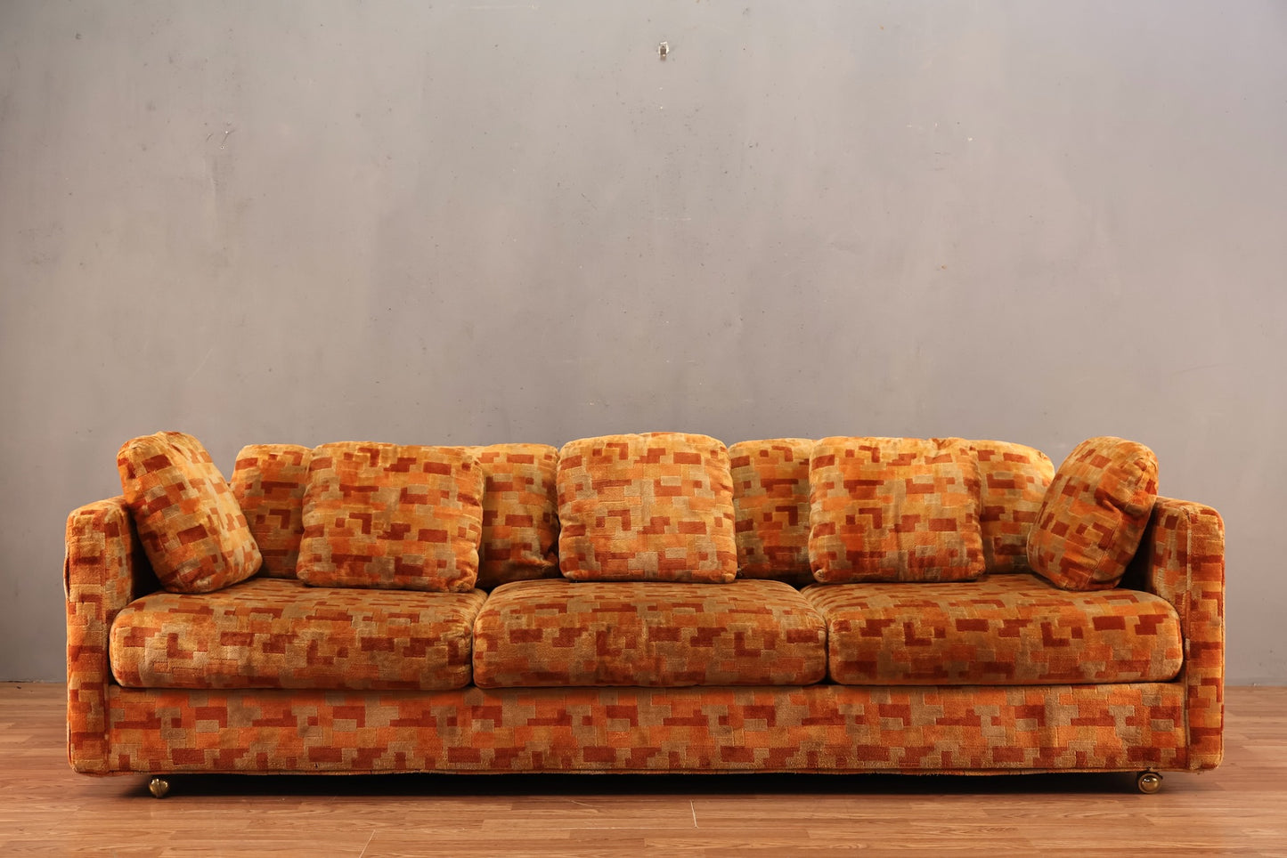 Large Selig Orange Tetris Sofa - ONLINE ONLY