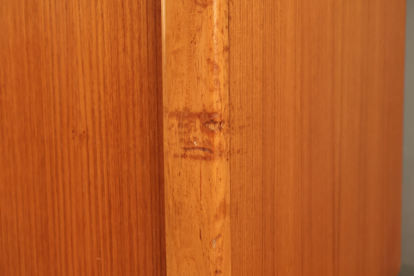 Large Danish Teak Tambour-Door Credenza