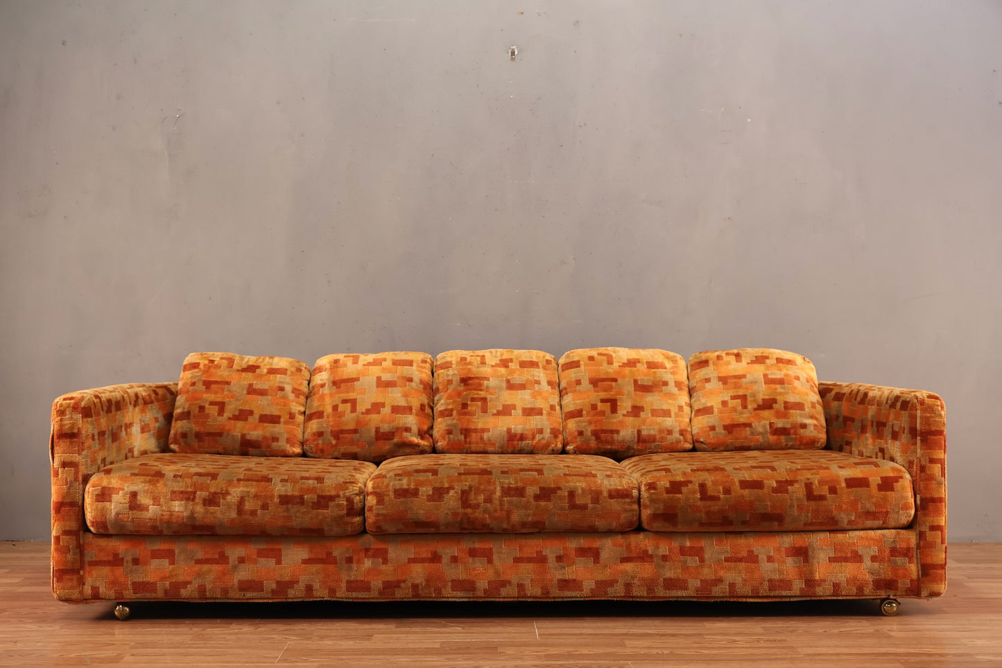 Large Selig Orange Tetris Sofa - ONLINE ONLY