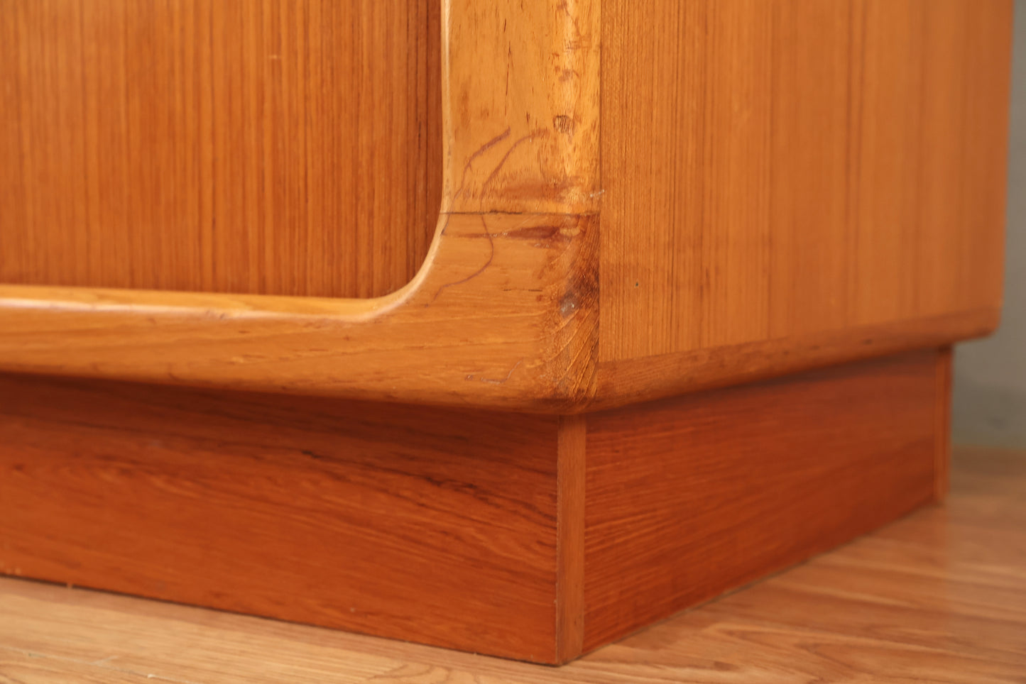 Large Danish Teak Tambour-Door Credenza