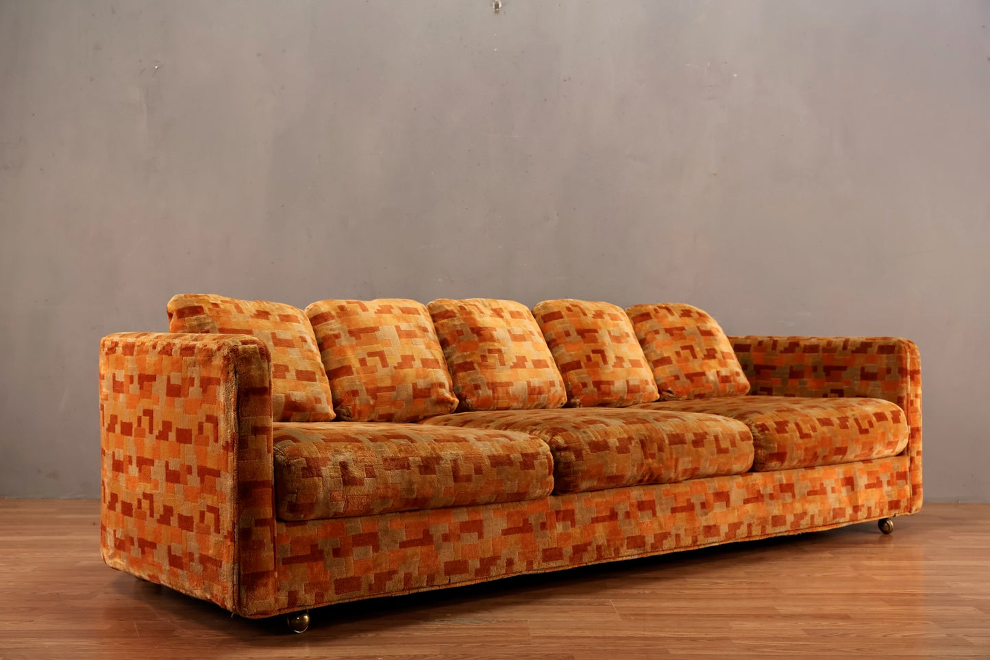 Large Selig Orange Tetris Sofa - ONLINE ONLY