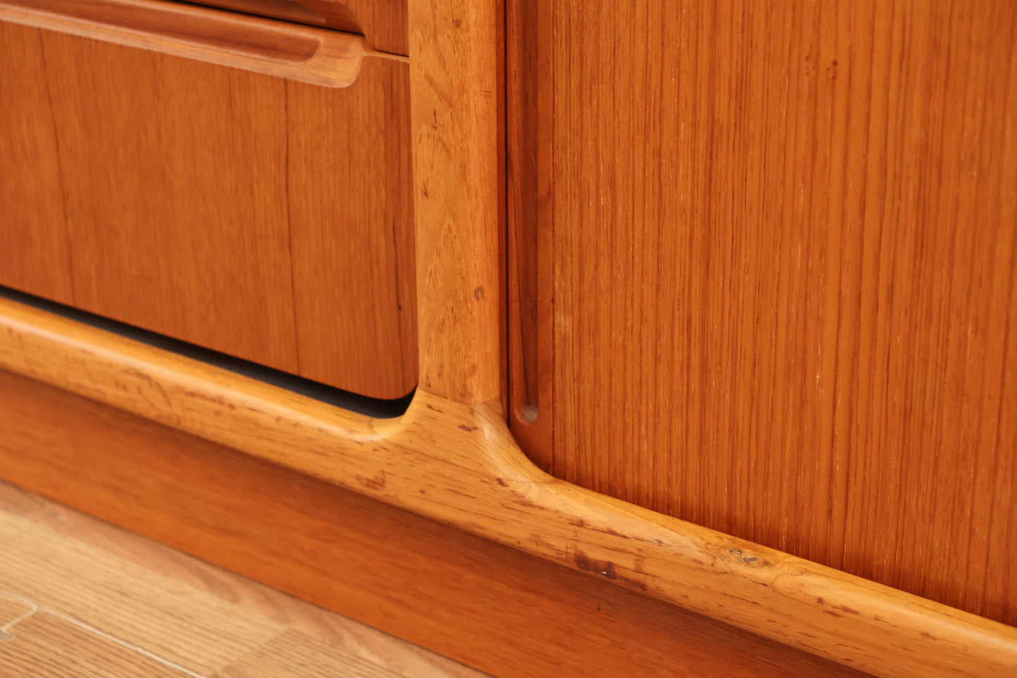 Large Danish Teak Tambour-Door Credenza