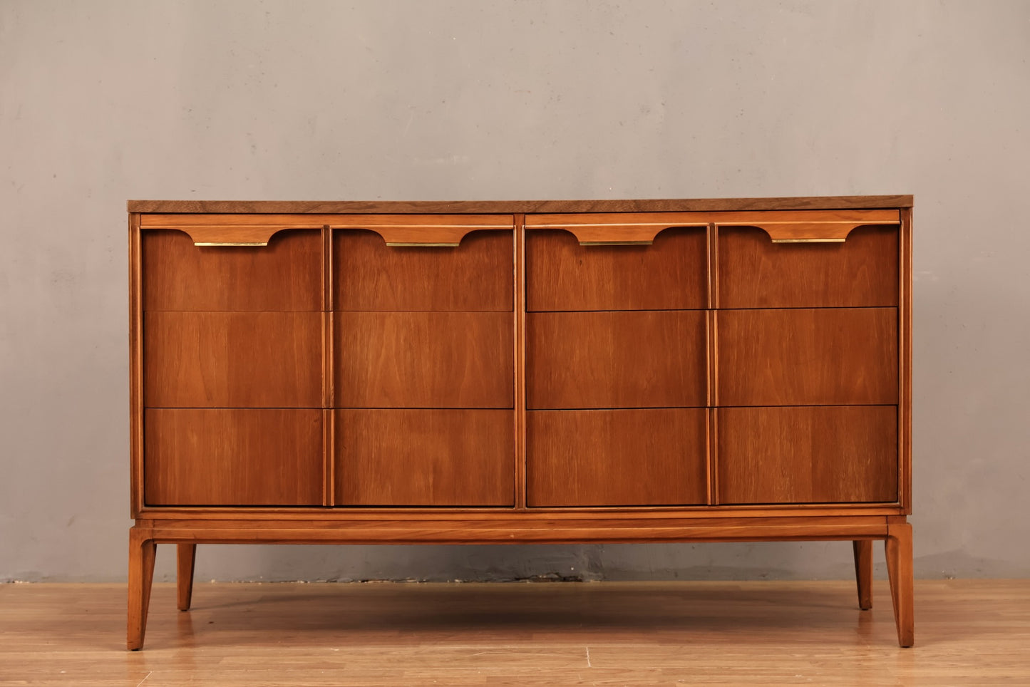 Basic-Witz Walnut & Laminate 6-Drawer Dresser