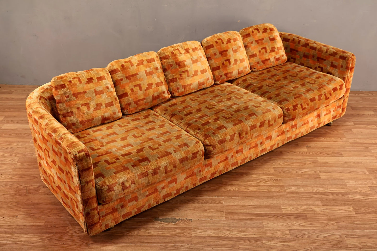 Large Selig Orange Tetris Sofa - ONLINE ONLY