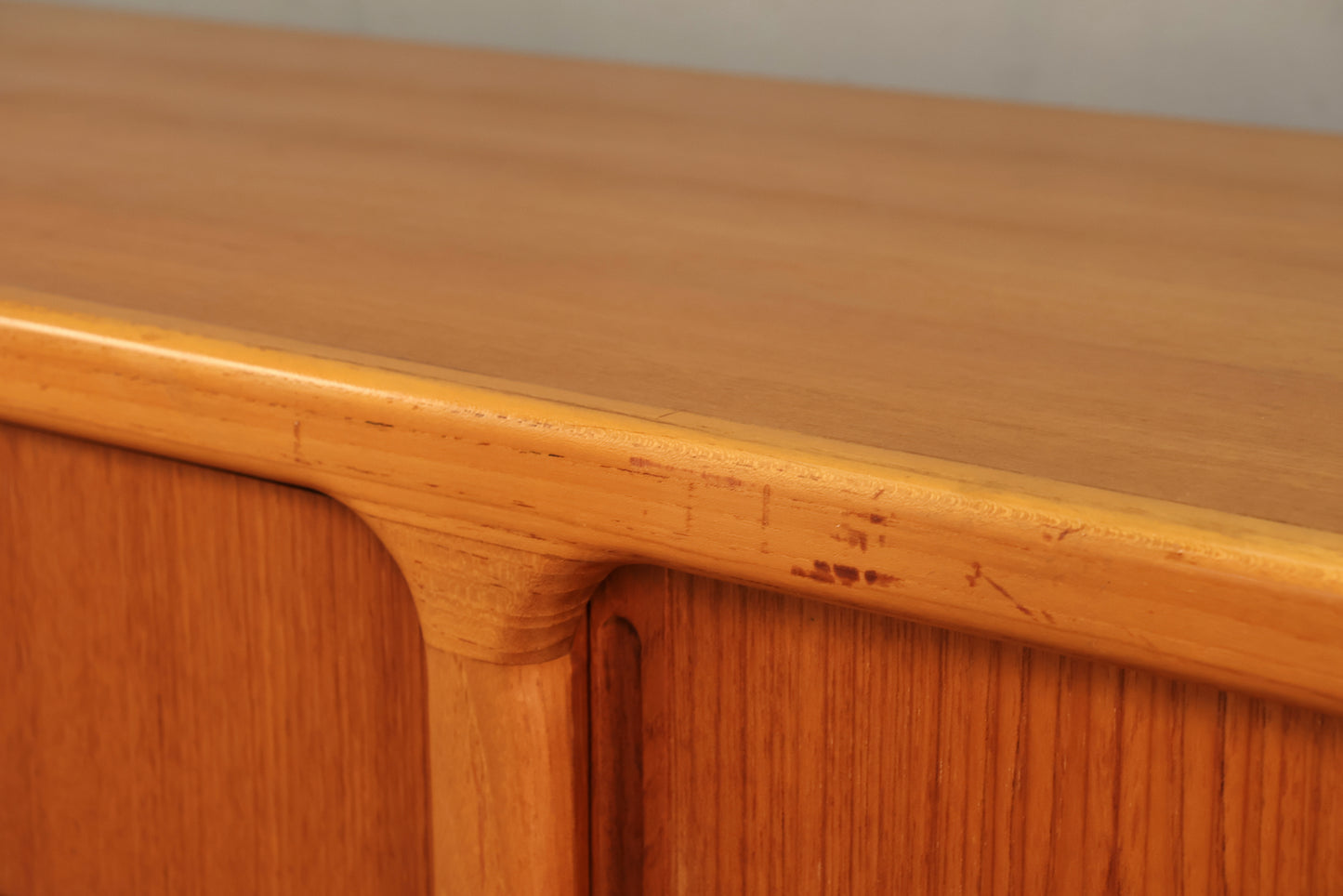 Large Danish Teak Tambour-Door Credenza