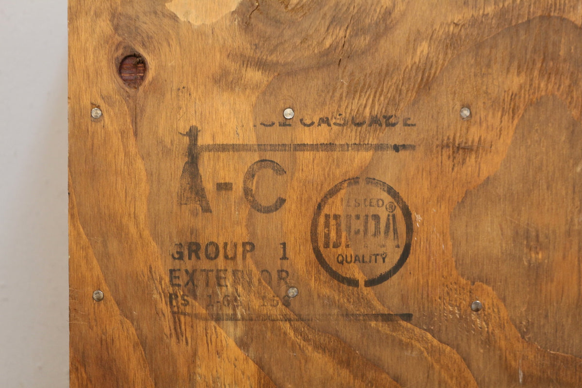 Mid Century Wood & Brass Wine Rack