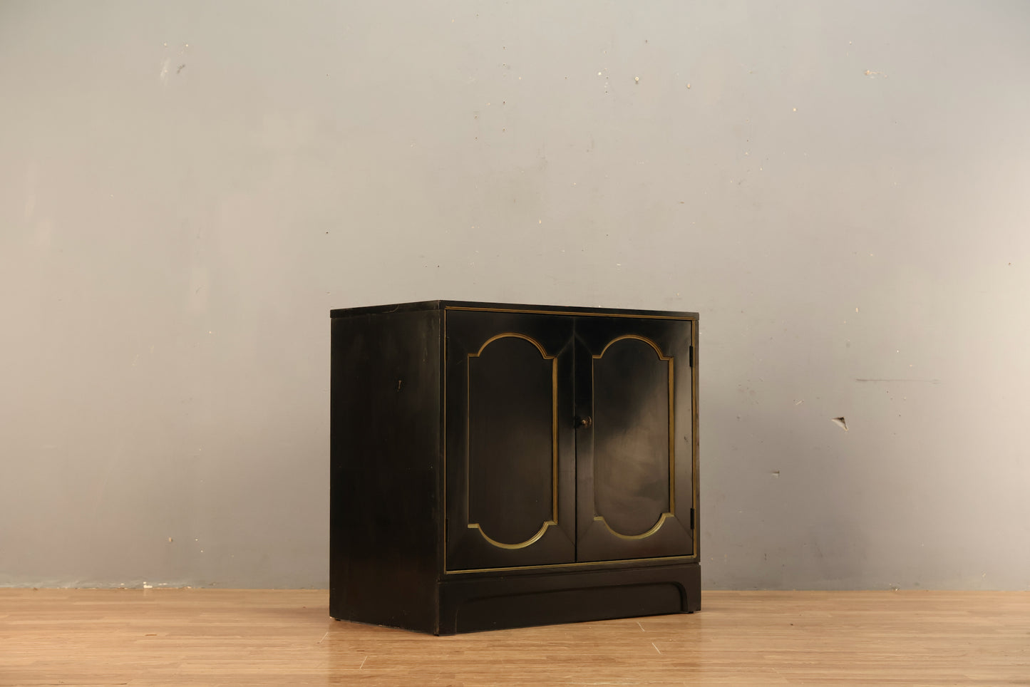 Hollywood Regency Black 2-Door Cabinet