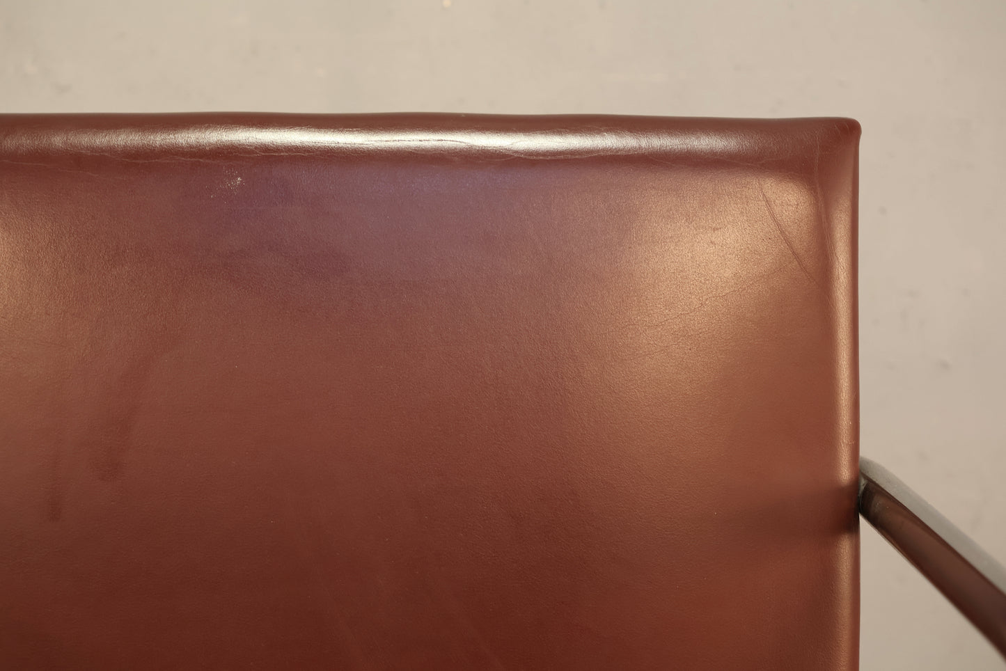 Knoll Chrome & Maroon Vinyl Armchair