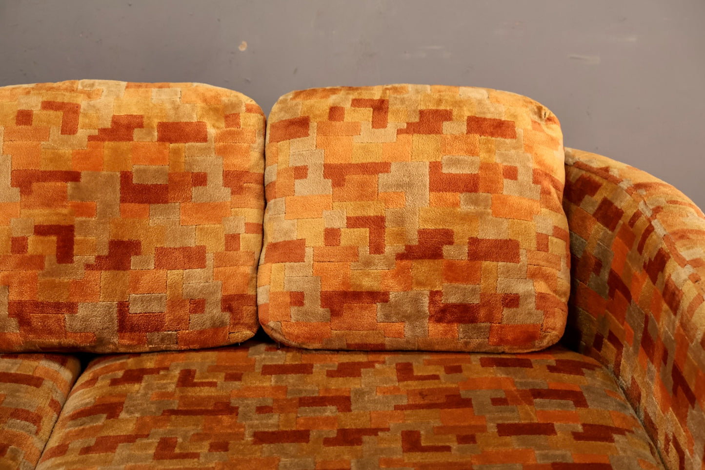 Large Selig Orange Tetris Sofa - ONLINE ONLY