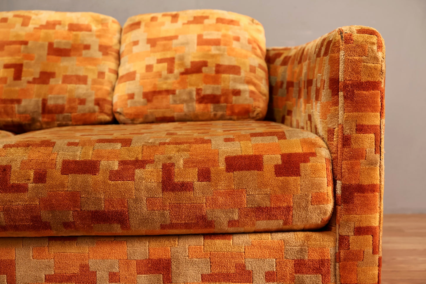Large Selig Orange Tetris Sofa - ONLINE ONLY