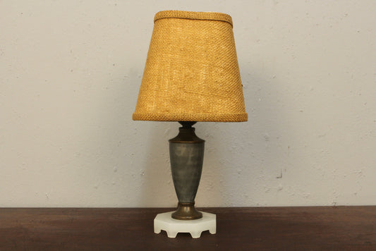 Petite Gray & Glass Table Lamp