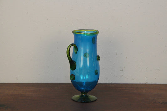 Blue & Green Art Glass Pitcher