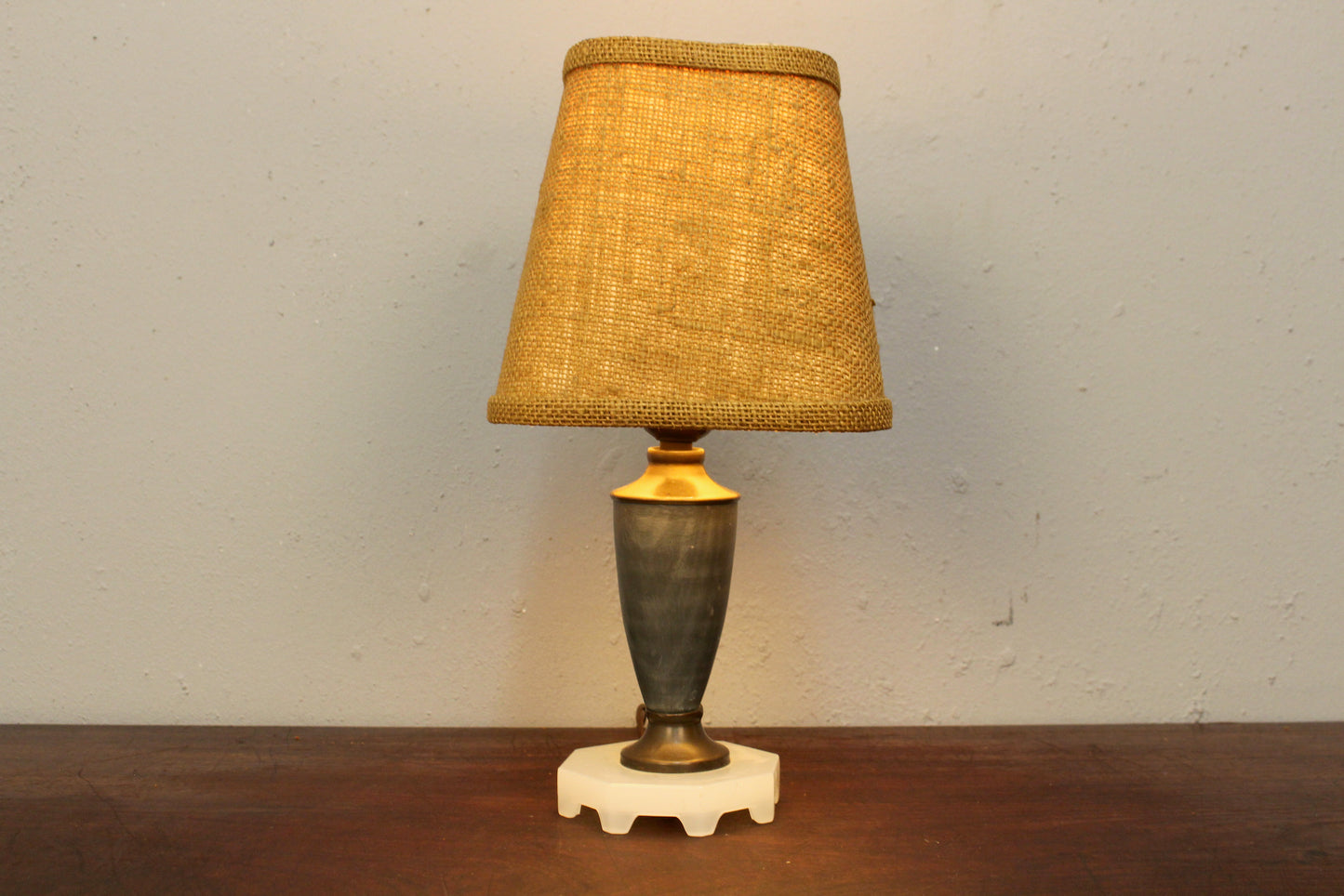 Petite Gray & Glass Table Lamp