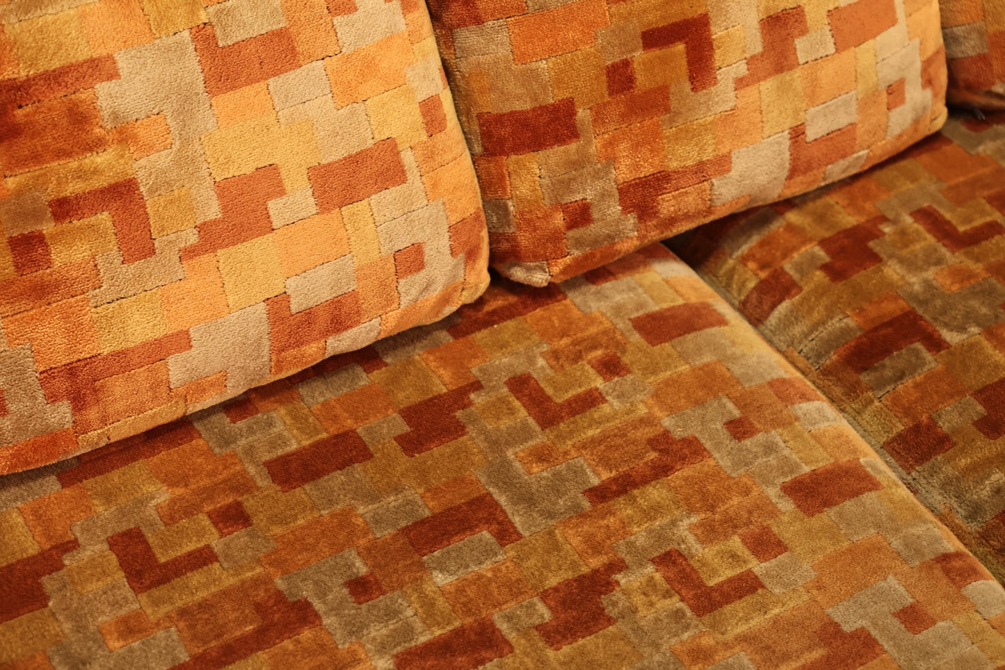 Large Selig Orange Tetris Sofa - ONLINE ONLY