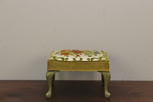 Floral Needlepoint Footstool