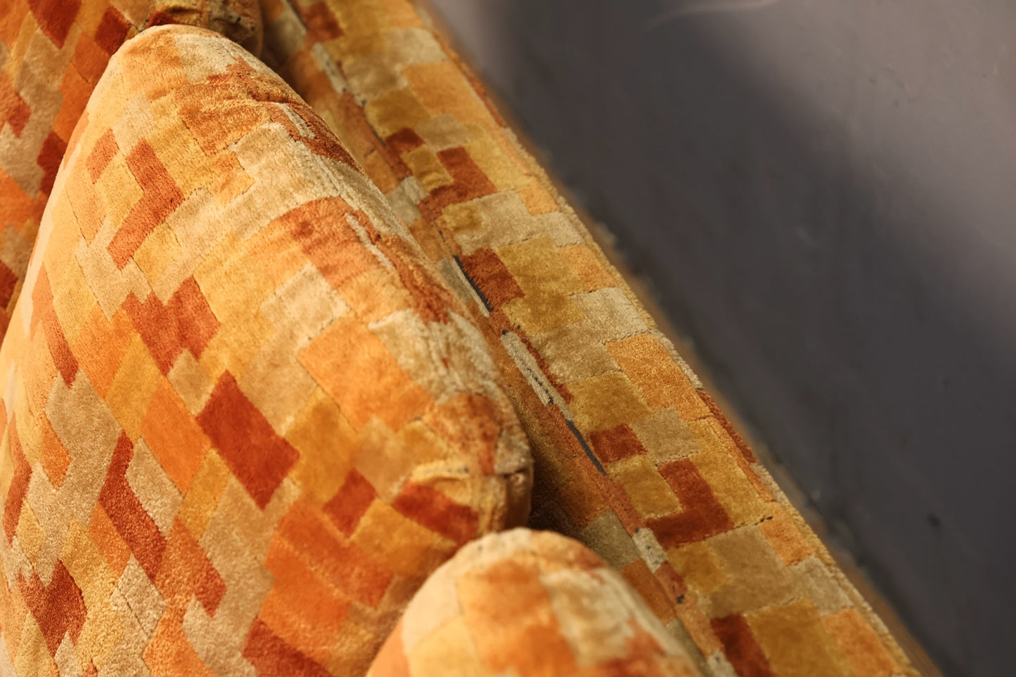 Large Selig Orange Tetris Sofa - ONLINE ONLY