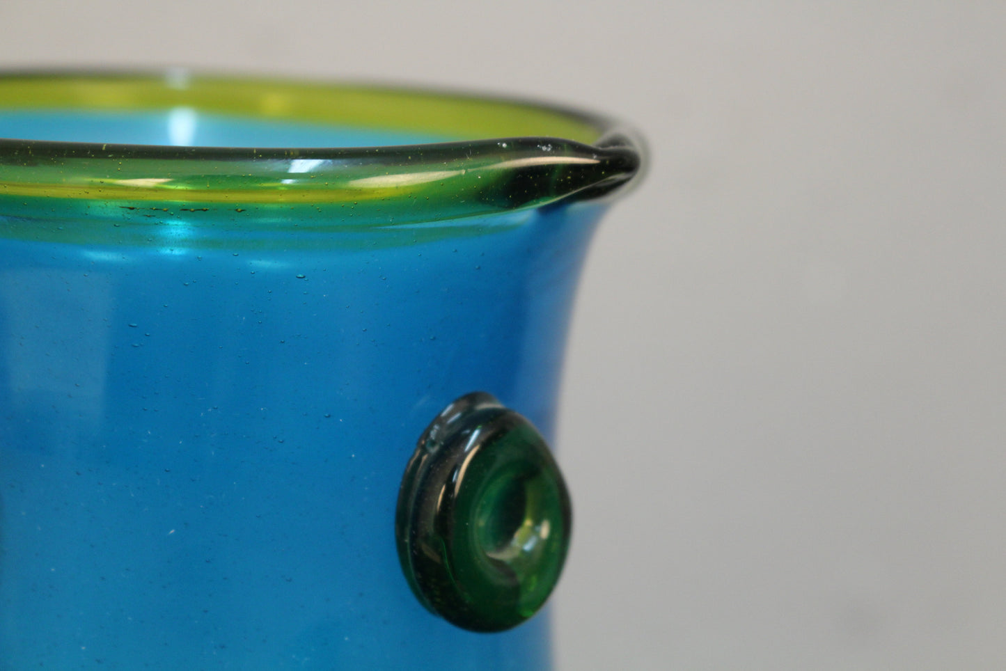 Blue & Green Art Glass Pitcher
