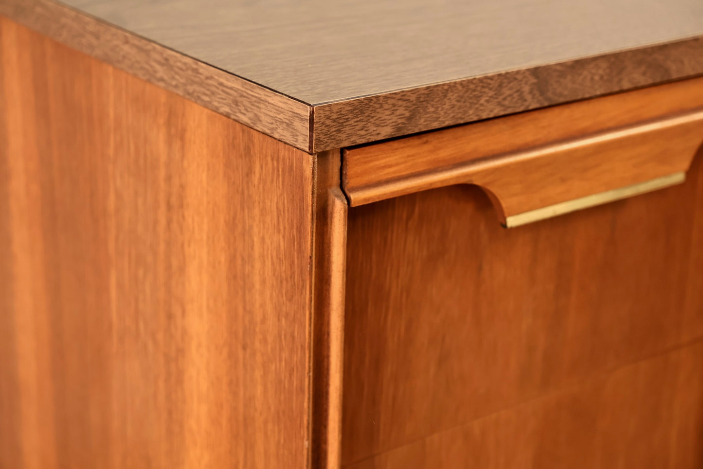 Basic-Witz Walnut & Laminate 6-Drawer Dresser