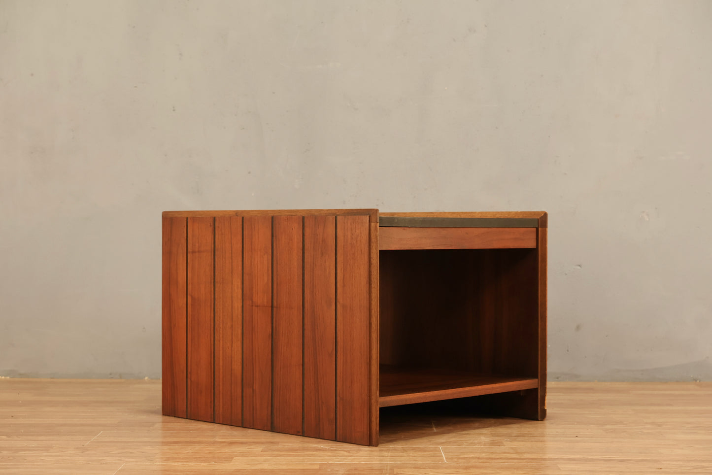 Lane Walnut & Gray Laminate End Table