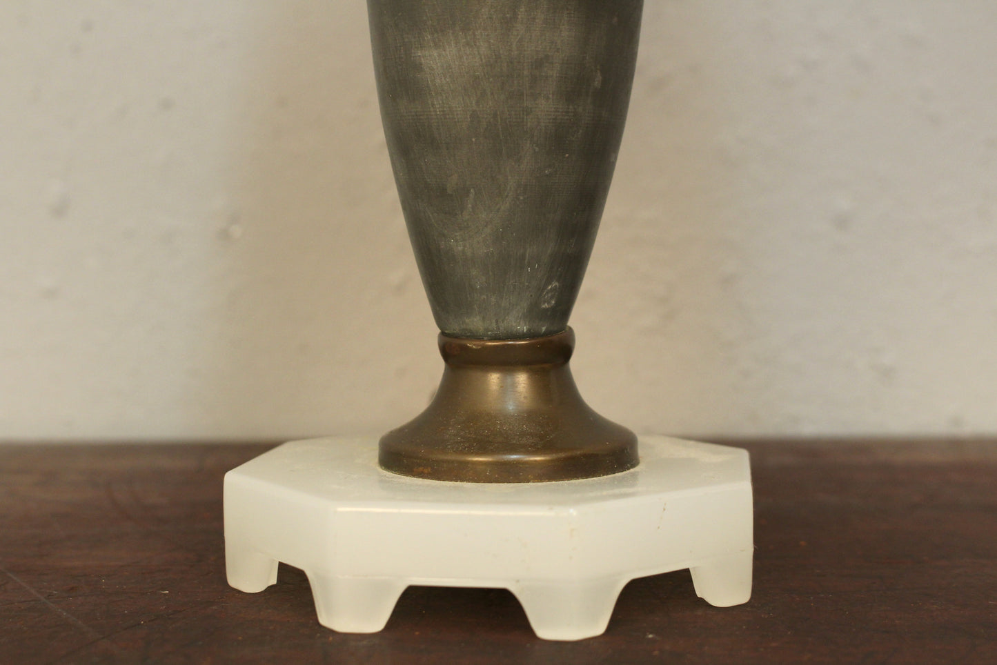 Petite Gray & Glass Table Lamp