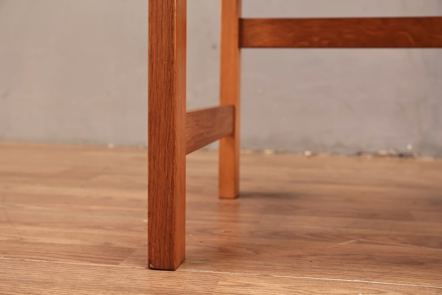 Danish Oak & Crimson Corduroy Side Chair