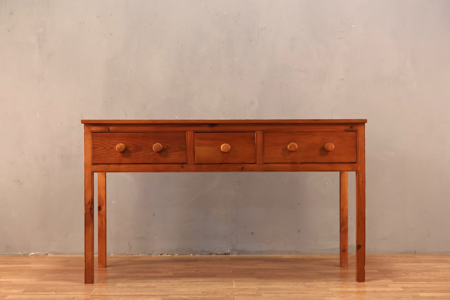 Country Pine 3-Drawer Console Table - ONLINE ONLY