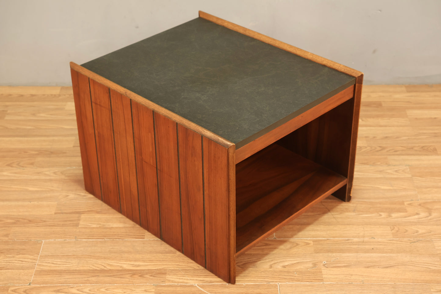 Lane Walnut & Gray Laminate End Table