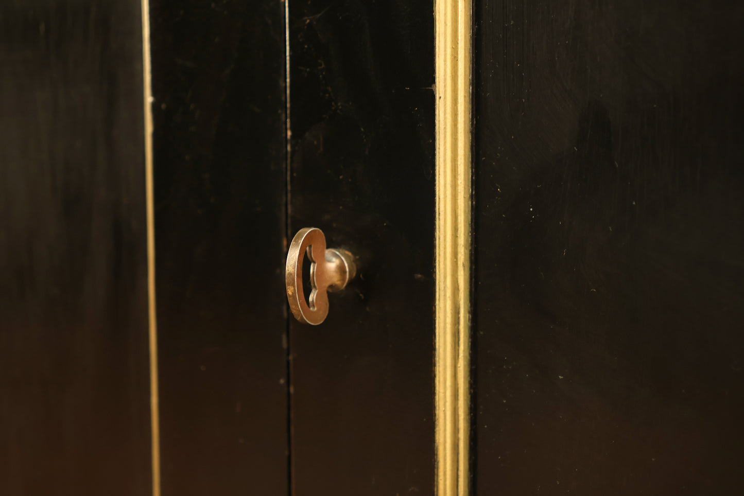 Hollywood Regency Black 2-Door Cabinet