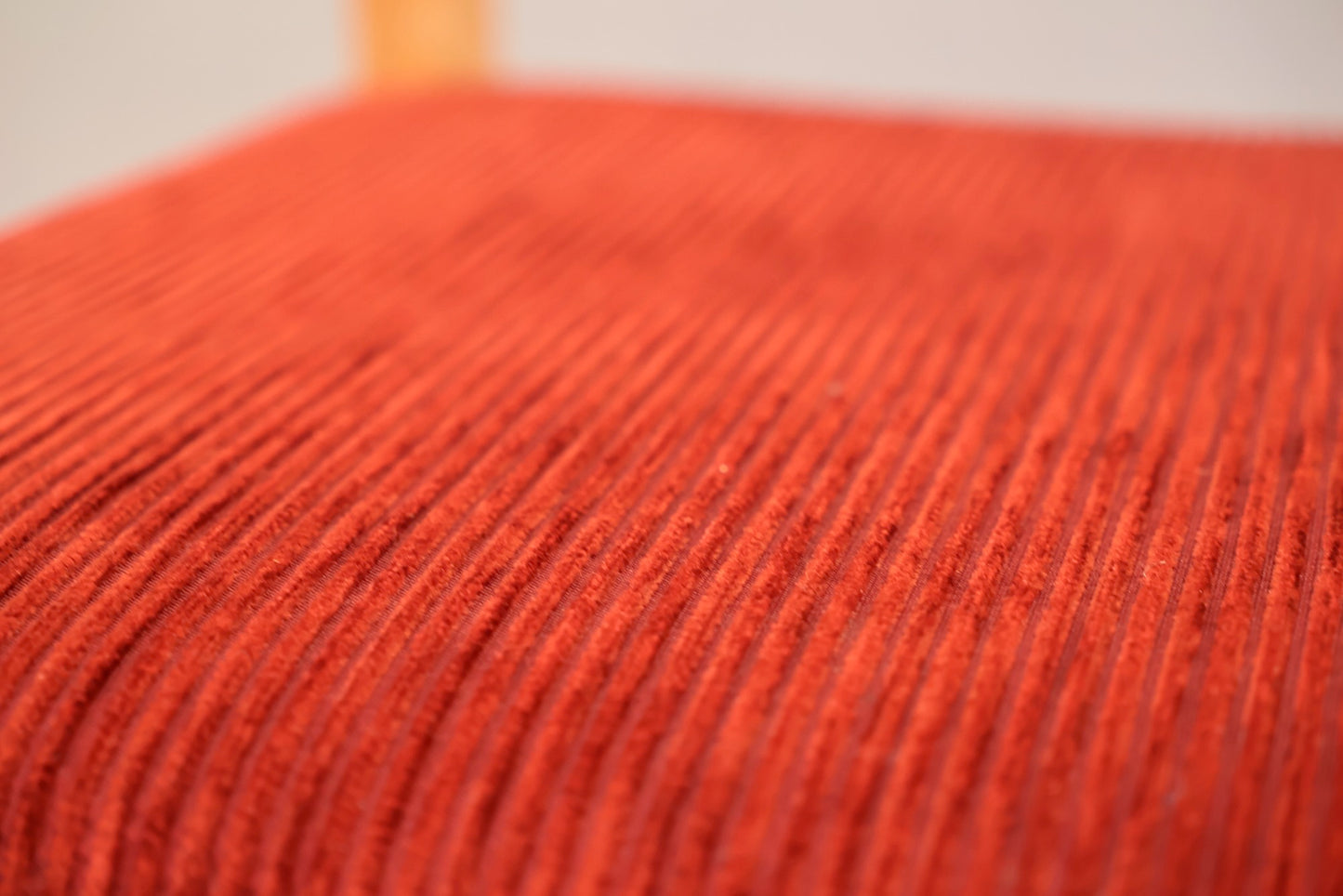 Danish Oak & Crimson Corduroy Side Chair