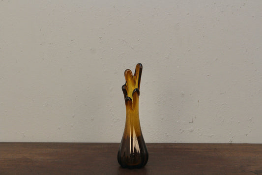 Amber Swung Glass Vase