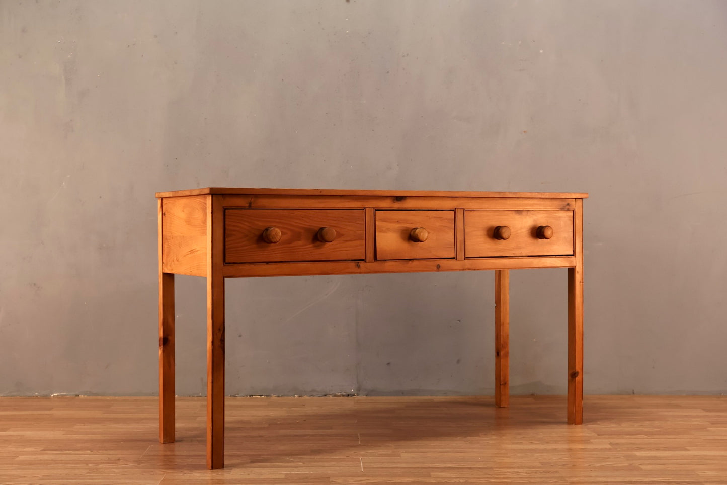Country Pine 3-Drawer Console Table - ONLINE ONLY