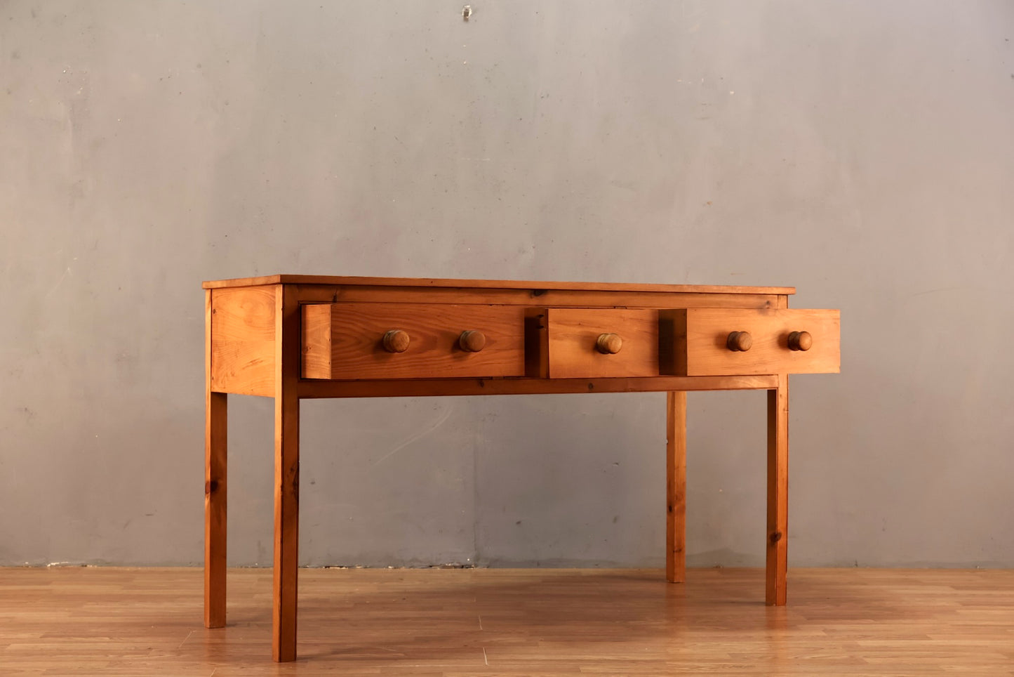 Country Pine 3-Drawer Console Table - ONLINE ONLY