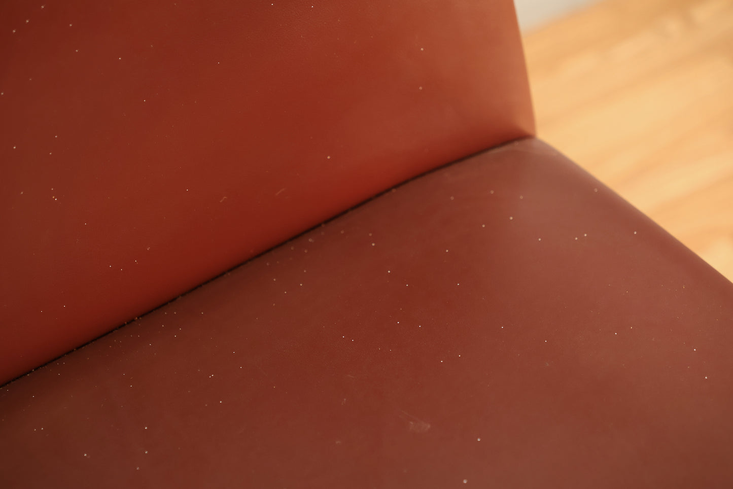 Knoll Chrome & Maroon Vinyl Armchair