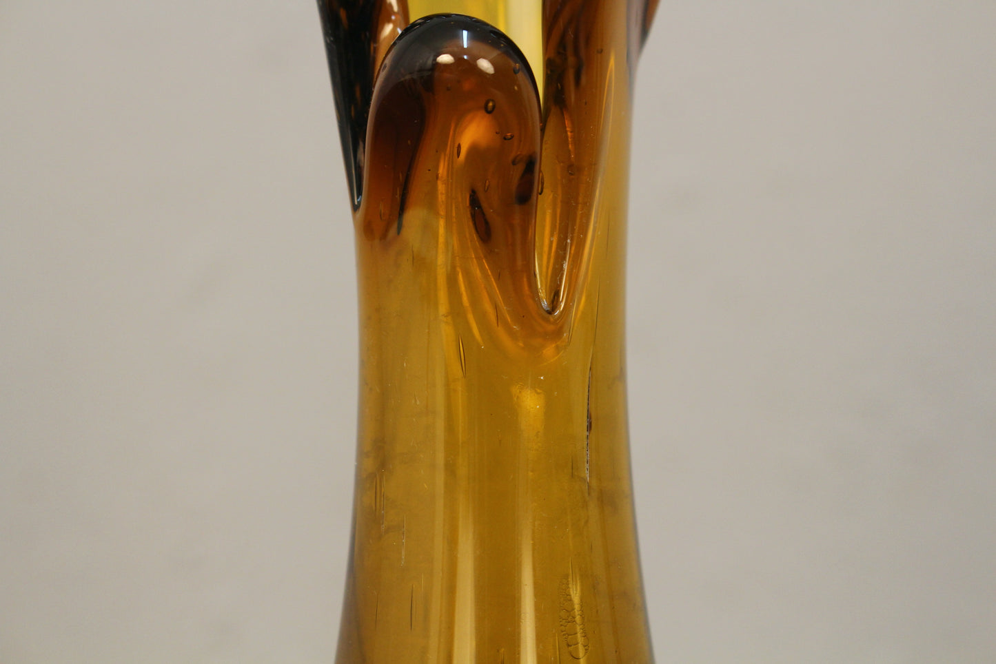 Amber Swung Glass Vase