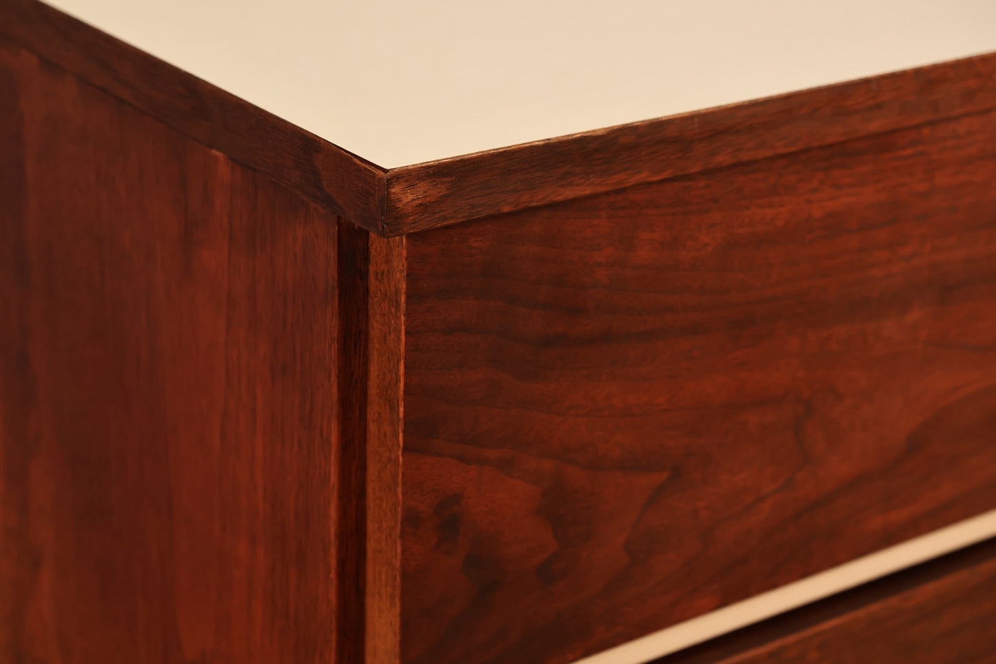 Slim Walnut & White 3-Drawer Commode