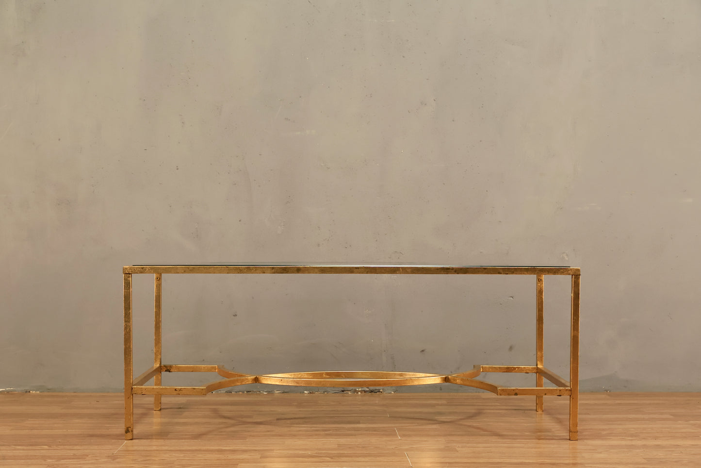 Modern Gold & Glass Coffee Table - ONLINE ONLY